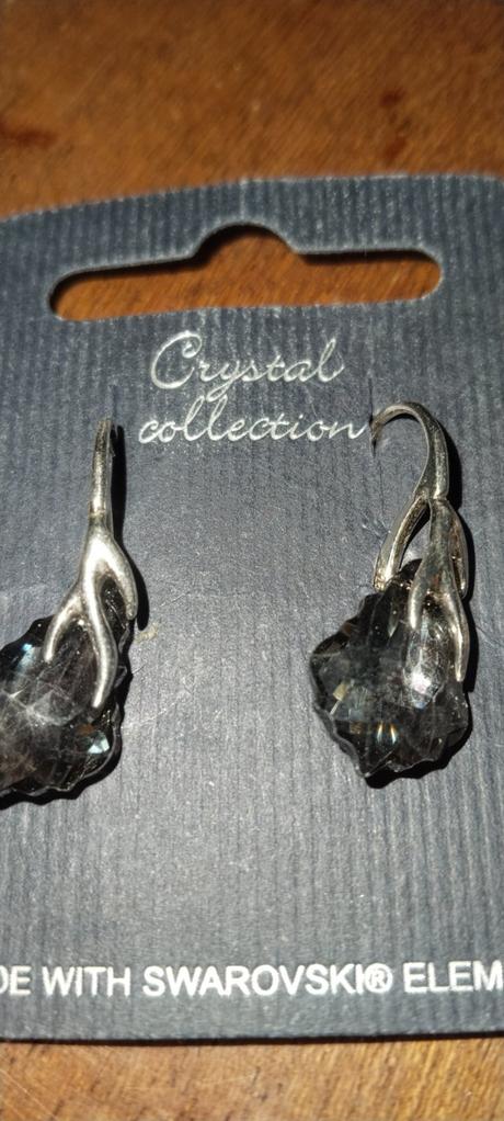 Náušnice kryštál tmavší, skúšané, 