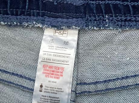 Rifľové šortky veľ. 128, f&f,128