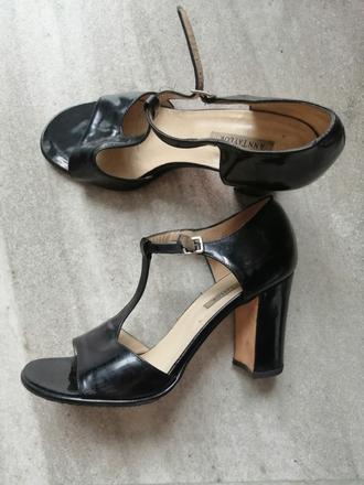 Mary jane lak. sandále anntaylor,v38,koža,retro, 38