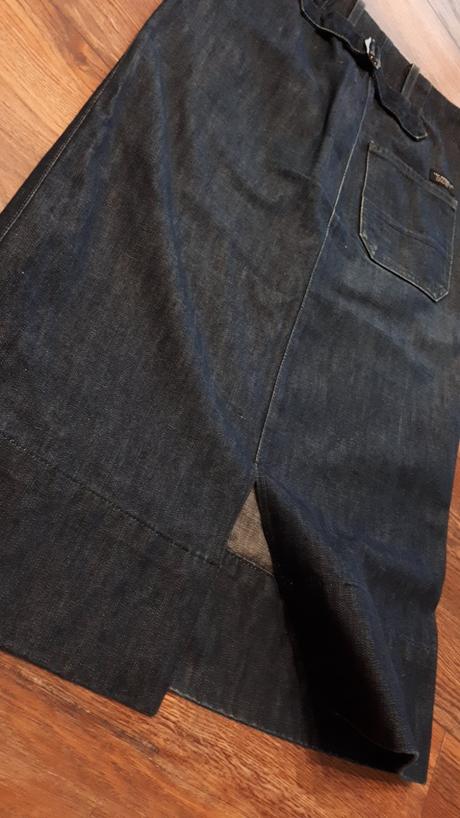 Riflová dlhá sukna s vysokym pasom levis vel 34/36, levis,36