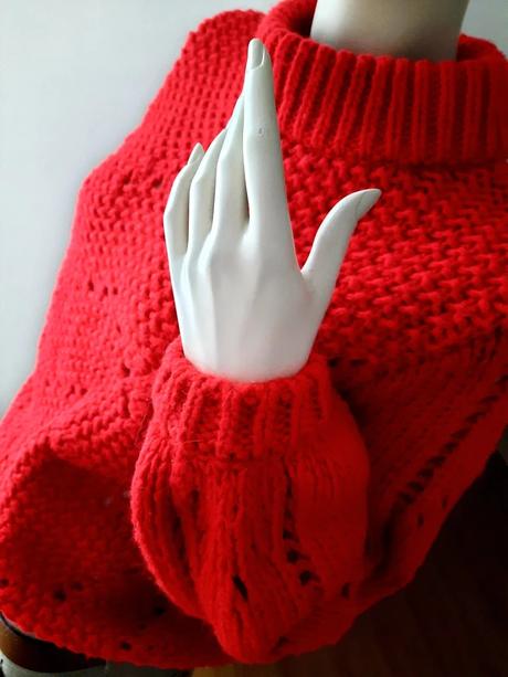 Červený sveter, h&m,s