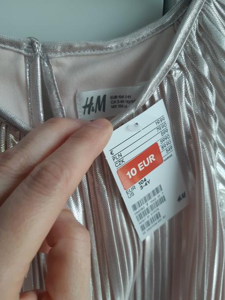 Nové plisové šaty,  veľ. 104, h&m,104
