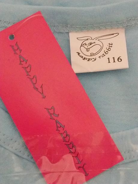 Modrá nočná košeľa s motívom happy rabbit, 116 cm, 116