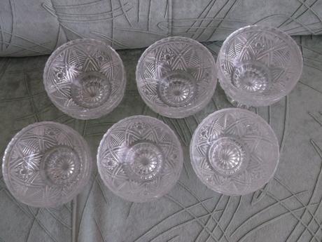 Sklené misky brúsené, 