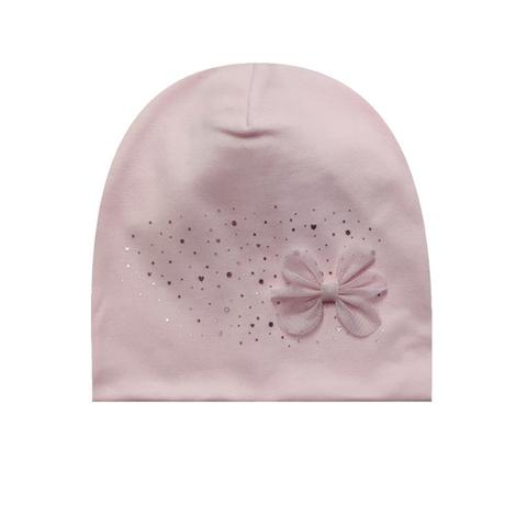 Jarná čiapka s mašľou a trblietkami 52-54 52050, ajs,52 / 54