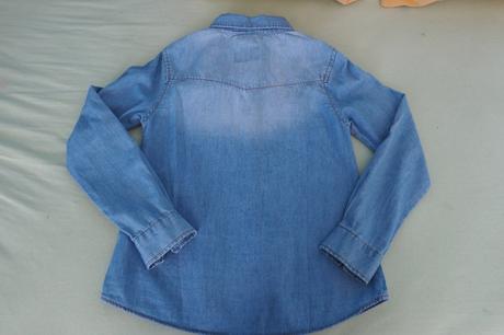 Dievčenská rifľová košeľa s dlhým rukávom, 134