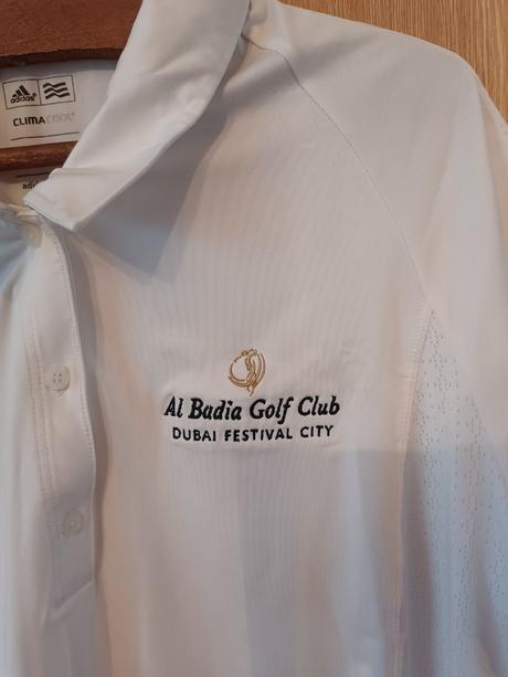 Adidas biela polo košeľa (al badia golf club), adidas,s