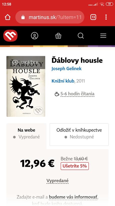 Kniha dablovy housle - necitana, 