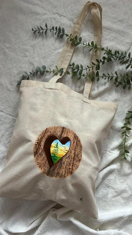 Plátené, ručne maľované tašky, 