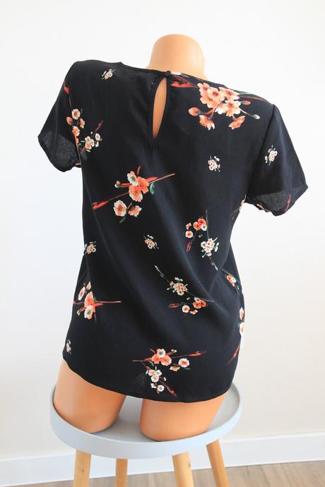 Čierny kvetinový top, only xs, only,xs