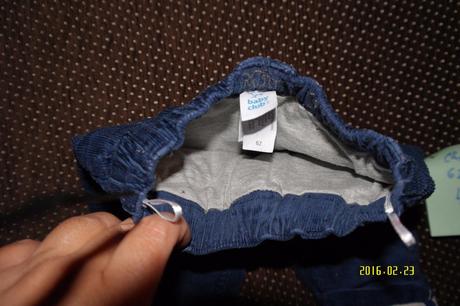 Hrubé menčestrové nohavice 0-3m, c&a,62