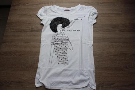 Biele tričko s nášivkou, orsay, s