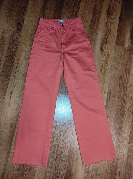 Oranžové rifle vysoky pas, xs