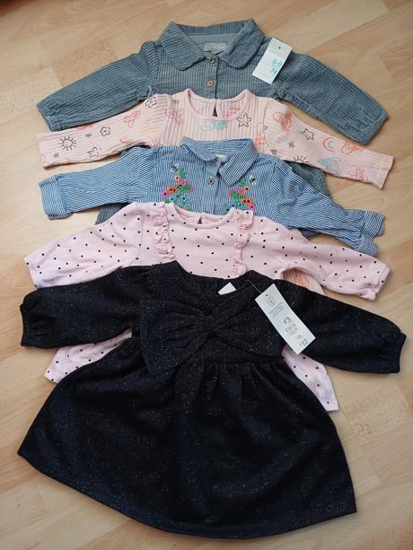 5x šaty v.74 - 6/9mesiacov, primark,74