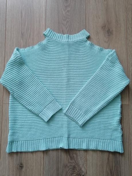 Mentolový oversize pulóver, s