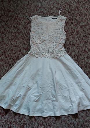 Hrubšie bieloružové šaty, orsay,38