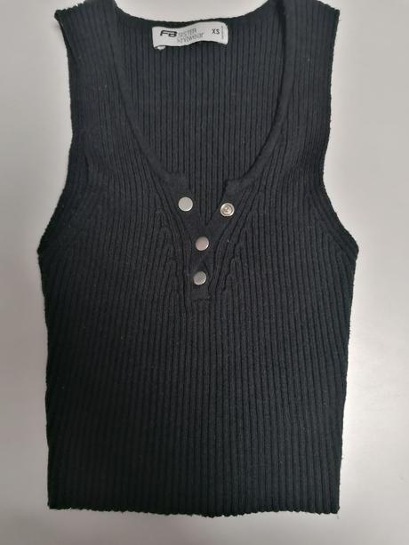 Čierny svetríkový crop top fb sister, xs