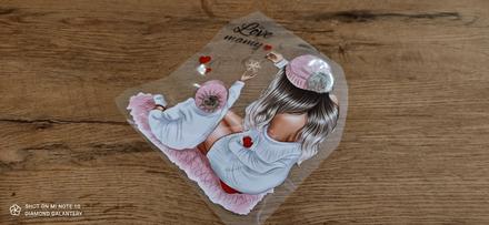 Nažehľovacia nálepka - love mamy - 18x23,6 cm, 