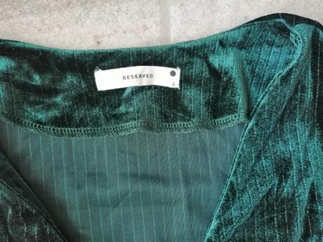 Zelené zamatové šaty reserved, vs, reserved,s