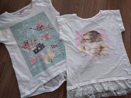 Tričká s čipkou 122/128, 122