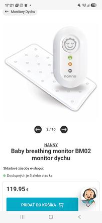Nanny monitor dychu, nanny