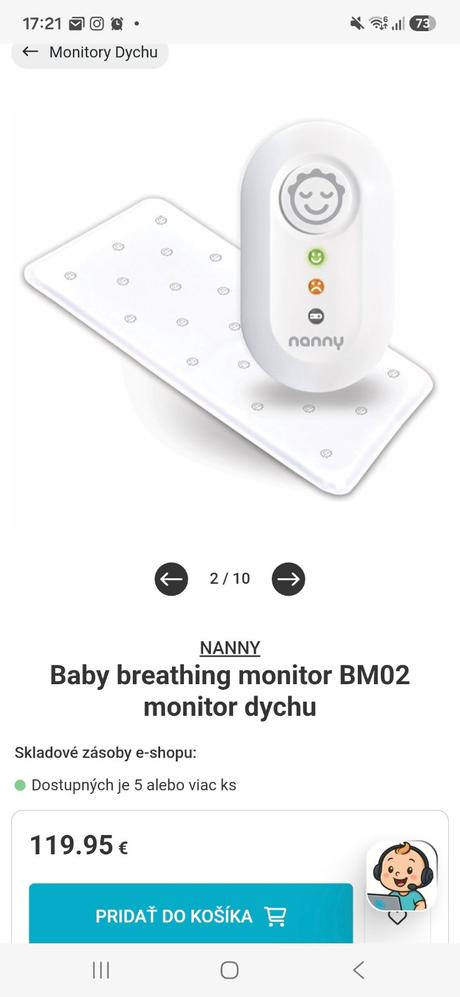 Nanny monitor dychu, nanny