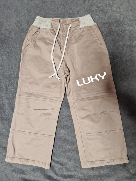 Podšité nohavice s nápisom "luky", bess,104