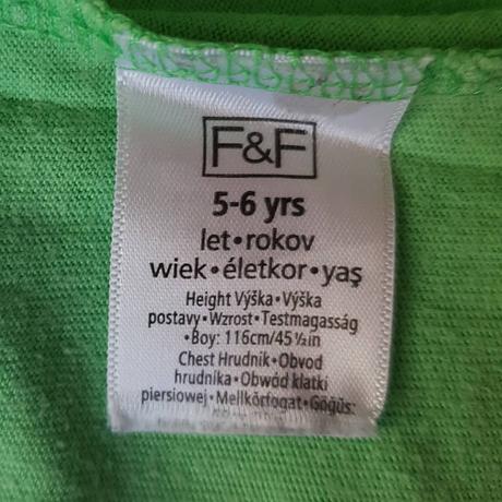 Tričko s krátkymi rukávmi zn. f&f (v. 116), f&f,116