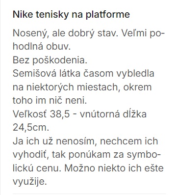Nike tenisky na platforme - 38,5, nike,38