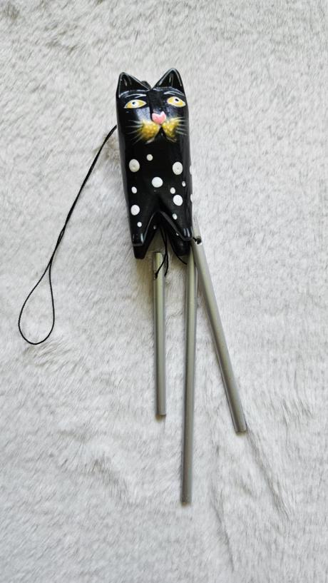 Kovová zvonkohra mačka, dekorácia,