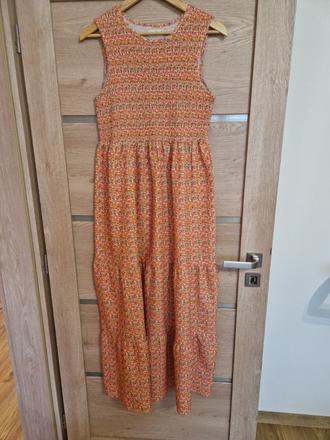 Tehotenské maxi šaty s kvietkami veľ. m, m