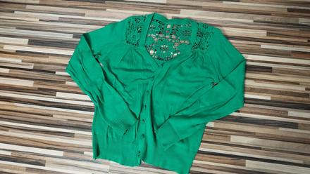 Zelený tenký sveter, s