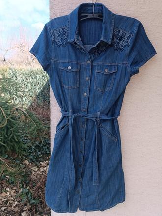 Riflové šaty, c&a,34