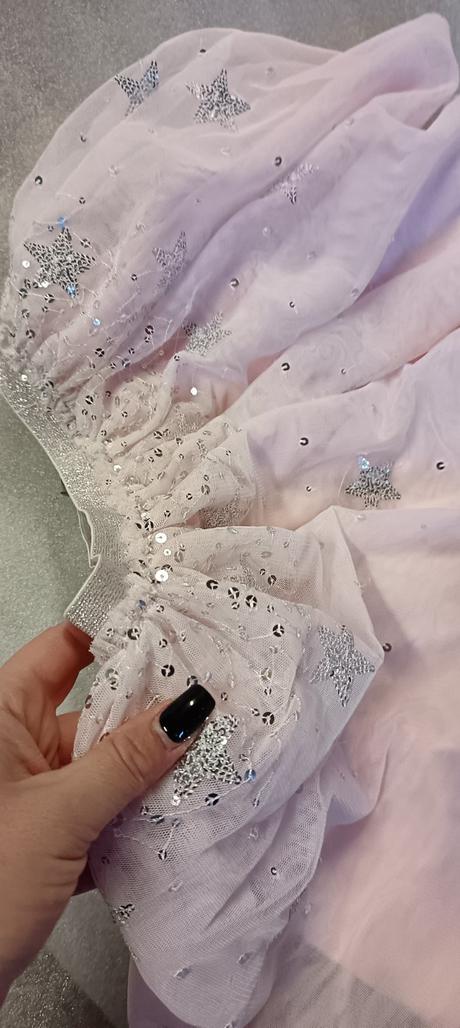 Ružová trblietavá suknička, 128