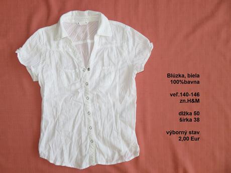 Biela blúzka, h&m,146
