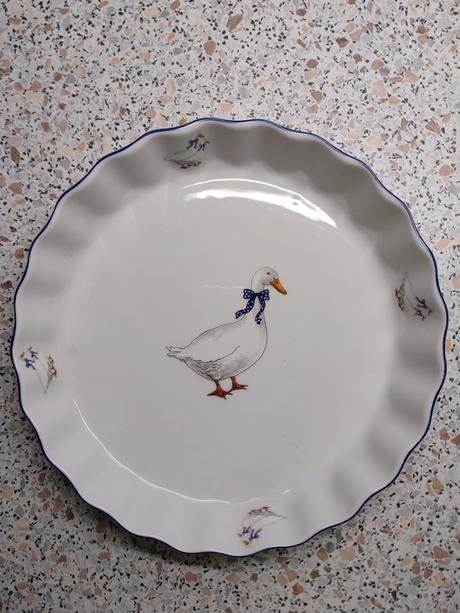 Zapekacia misa so vzorom húsky.,