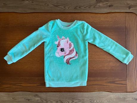 Teplá chlpatá mikina s jednorožcom premieňacím, kiki&koko,128