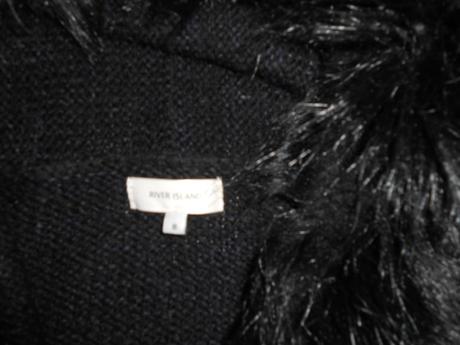 River island peckový svetrik s kožušinou a koženko, river island,m