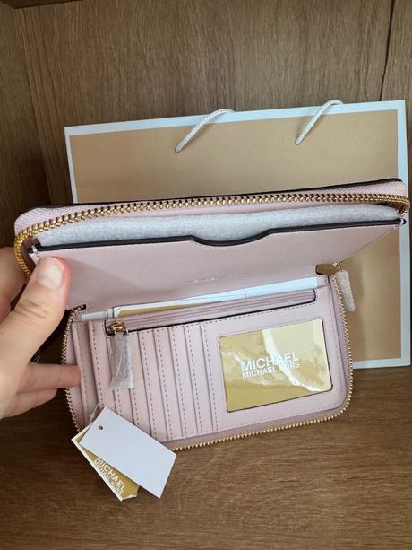 Michael kors kožená wristlet peňaženka, michael kors
