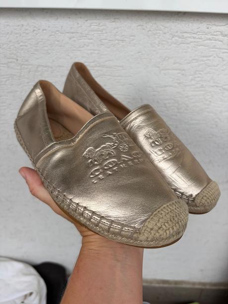 Coach luxusne znackove espadrilky zlate kozene 38, 38