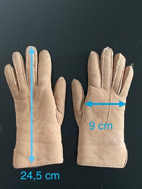 Hnedé kožené rukavice z barana s vlnou, s