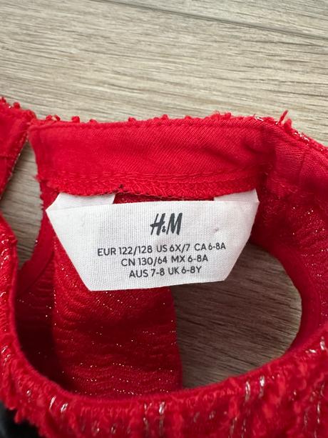 Šaty z buklé džerseja mašľa h&m 122/128, h&m,128