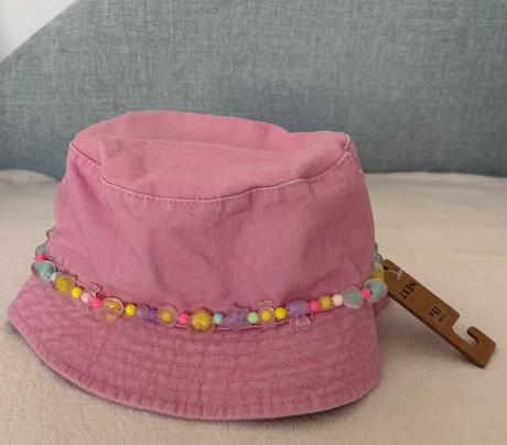 Nový bucket klobúk ružový s korálkovou ozdobou, next,54