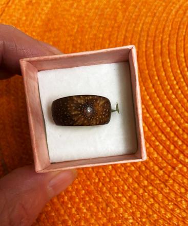Hand made drevený prsteň, 