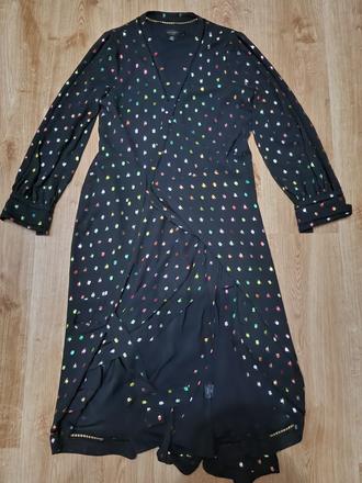 Zavinovacie čierne šaty, m