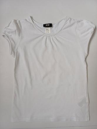 Tričko biele - krátky rukáv, h&m,122