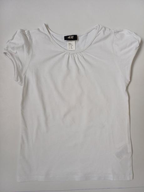 Tričko biele - krátky rukáv, h&m,122