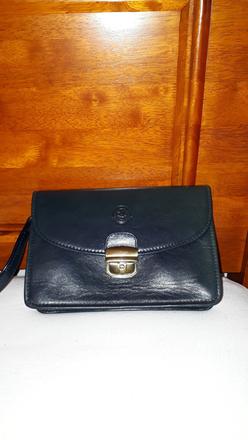 Petrolejová kožená clutch kabelka, 