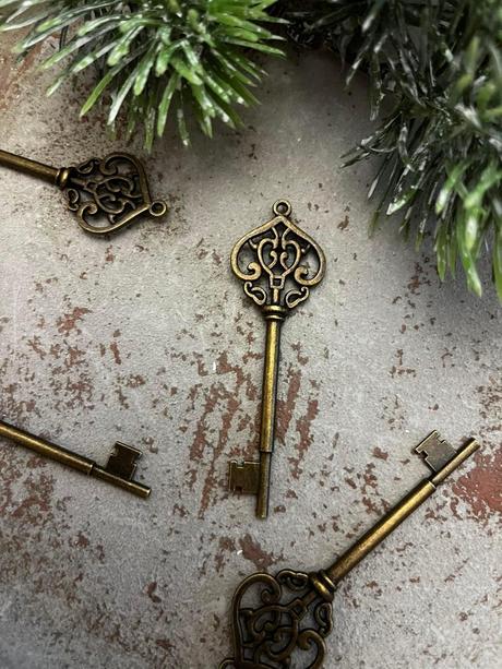 Dekoračné bronzové kľúčiky - 3 ks ( sada ),