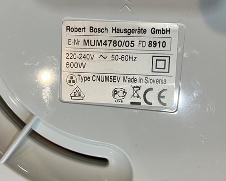 Bosch mum 4780/05 600w kuchynský robot, bosch